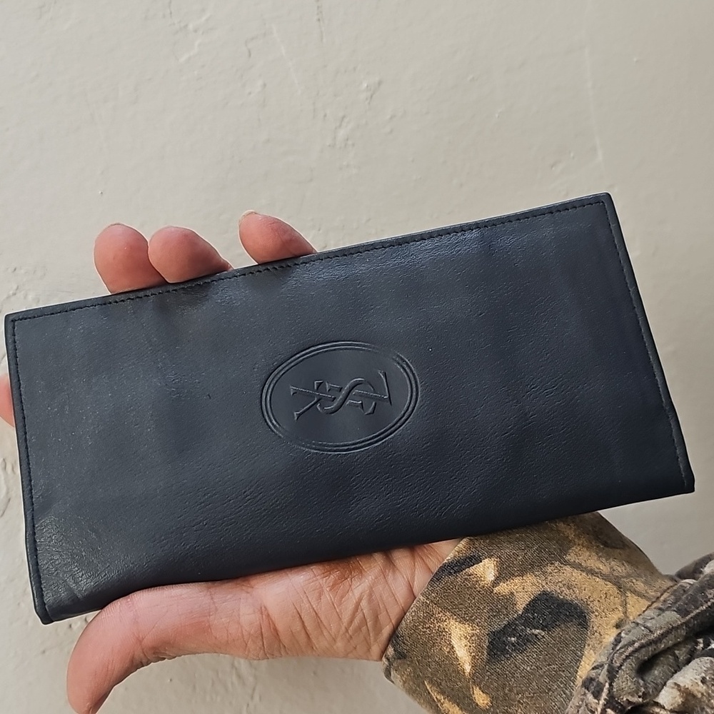 Yves Saint Laurent Wallet Leather Card Holder Vintage Casual Classic Thin